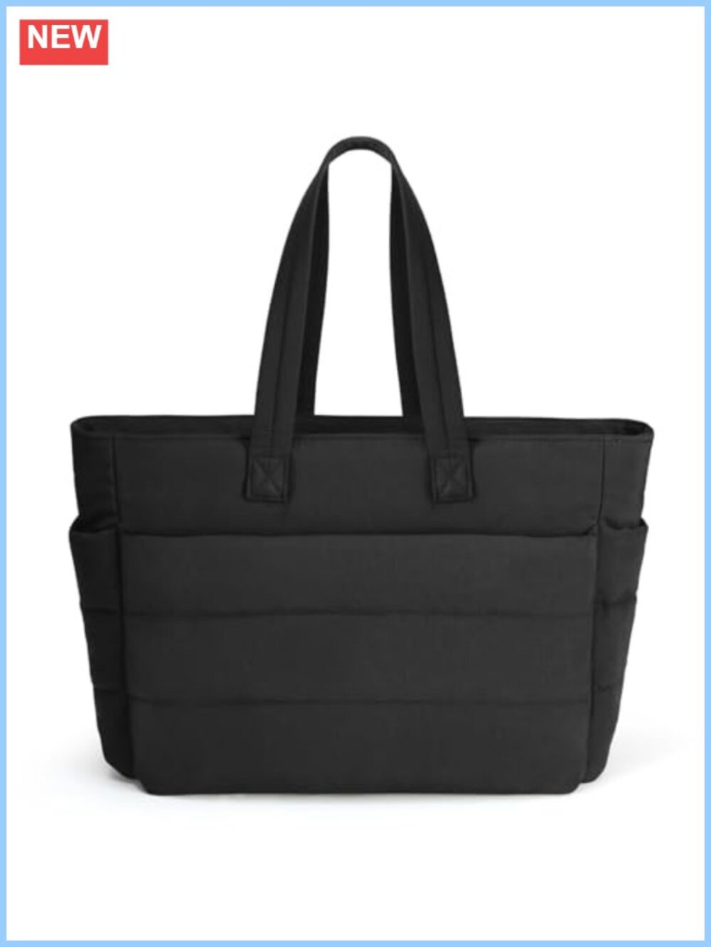 Lightweight Puffer Tote Bag for Women 8-Compartment Quilted Shoulder Bag Large